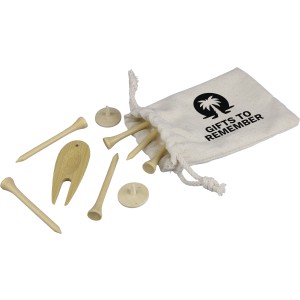 Fa golf tee k�szlet, barna