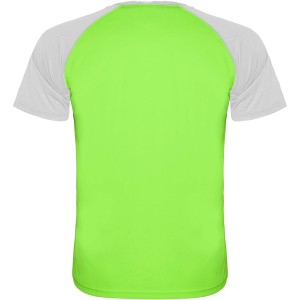 Indianapolis rvid ujj uniszex sportpl, fluor green, white (T-shirt, pl, kevertszlas, mszlas)