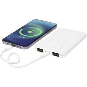 Slender 4000 mAh vkony dual powerbank, fehr (powerbank)