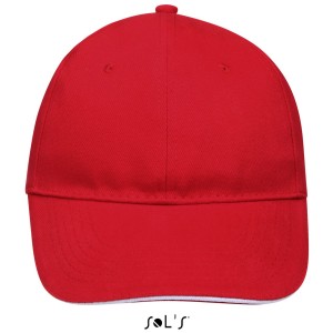 Sols Buffalo 6 paneles baseballsapka, Red/White